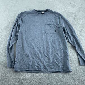 Bass Outdoor Mens Ombre Blue Long Sleeve Utili-Tee With Pocket XXL NWT 5222